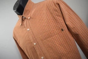 Timberland Button Up Dress Shirt Rust Orange Plaid Long Sleeve Mens Size Medium - Picture 1 of 9