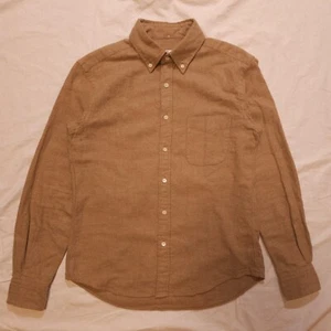 SHIPS Made in Japan Shaggy Brushed Flannel BD Shirt Beige Size Small - Picture 1 of 13