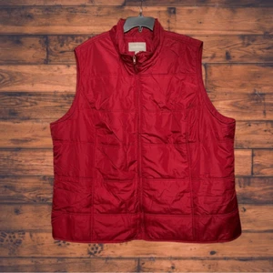 Woman Within Red Puffer Zip Front Vest 3X (30/32) - Picture 1 of 4