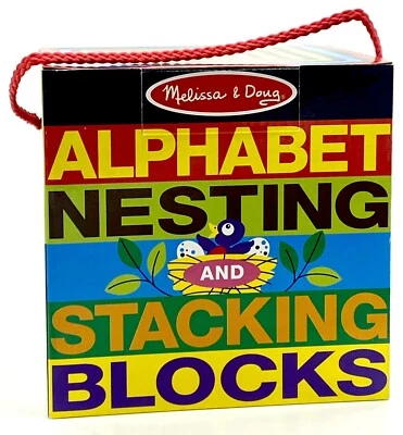 Blocos de aninhamento e empilhamento do alfabeto Melissa & Doug - NOVO - Imagem 1 de 4