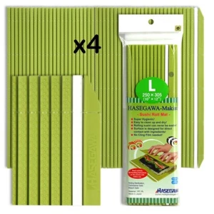 SET of 4 Japanese 12" x 10" Professional Grade Plastic Sushi Rolling Mat (LARGE) - Picture 1 of 1