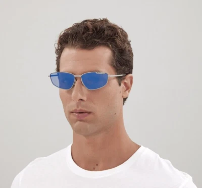 Gafas de sol Balenciaga para hombre azul rutenio espejadas geométricas BB0277S 003 NUEVAS Foto 1 de 4