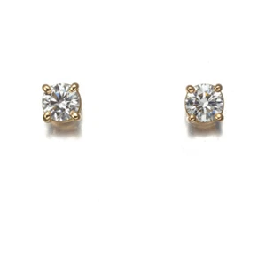 Auth Tiffany&Co. Earrings Solitaire Diamond 18K 750 Rose Gold - Picture 1 of 5