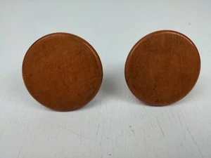 Large Wood Knobs Cabinet Dresser Door Solid Wood Brown - Picture 1 of 11