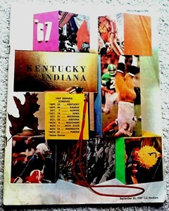 INDIANA UNIVERSITY HOOSIERS PROGRAMMA FB VS KENTUCKY 1967 ROSE BOWL STAGIONE RARO! - Foto 1 di 12
