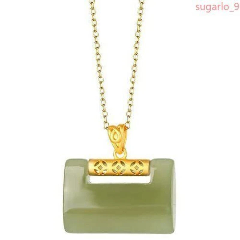 女士天然海天玉项链吊坠珠宝幸运护身符 — 第 1/1 张图片