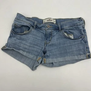 Hollister Shorts niedriger Bund Denim mittlere Waschung gerollte Beine abgenutzt Größe 7 W28 - Bild 1 von 9