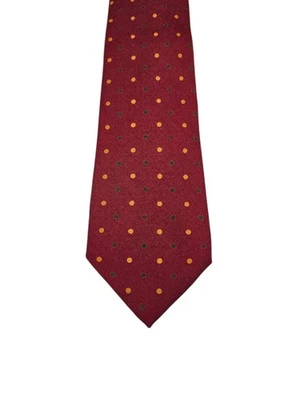 Corbata Ben Silver Charleston Rojo Lunares Cuello Lana Inglaterra 59" Foto 1 de 4