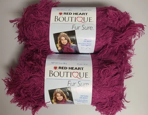 Red Heart Boutique Fur Sure - 2 Knäuel Garn Konvolut - Magenta 9226 - Bild 1 von 3