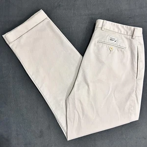 Nautica Rigger Chino Pants Men's 33x32 Classic Fit Pleated Cuffed Beige Preppy - Picture 1 of 14