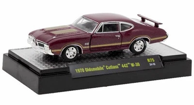 OLDSMOBILE Cutlass 442 W-30 - 1970 - burgndy - M2 1:64 - Immagine 1 di 4