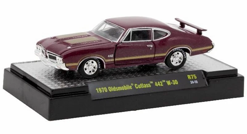 OLDSMOBILE Cutlass 442 W-30 - 1970 - burgndy - M2 1:64 - Immagine 1 di 4