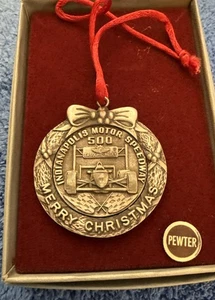 Vtg 1990 Indianapolis Motor Speedway Indy 500 Pewter Christmas Ornament Josef - Picture 1 of 3