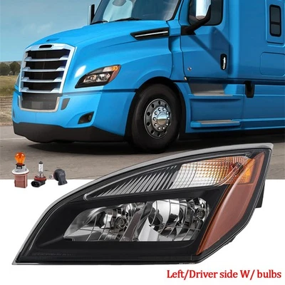 For 2018-2022 Freightliner Cascadia Halogen Black Housing Headlight Headlamp LH - Image 1 of 4