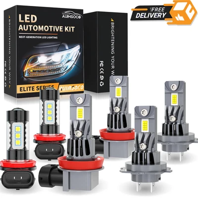 For Ford Fusion 2006-2016 LED Headlight Bulbs High&Low Beam Fog Light Combo Kit - Image 1 of 4