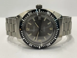 REWEL DIVER 120M BACHELITE CASSA IN ACCIAIO AUTOMATICO ULTRA RARE SWISS MADE ETA - Picture 1 of 8