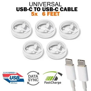 5x USB-C to USB-C 6ft Cable Universal Fast Charging & Data Sync iPhone & Android - Picture 1 of 5