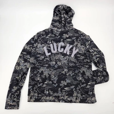 Y2K Lucky Brand 全拉链连帽衫运动衫女式 XL 码风瀑布海军蓝 — 第 1/4 张图片