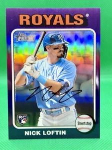 Nick Loftin 2024 Topps Heritage High Number #482 Purple Chrome Hot Box Royals RC - Bild 1 von 1