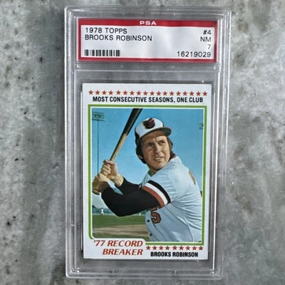 Brooks Robinson 1978 Topps Record Breaker #4 PSA 7 - Orioles HOF Graded Vintage - Image 1 of 4