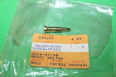NOS GENUINE ORIGINAL KAWASAKI SCREW,DRAIN 305 LTD 454 LTD OEM # 92009-1095 - Image 1 of 4