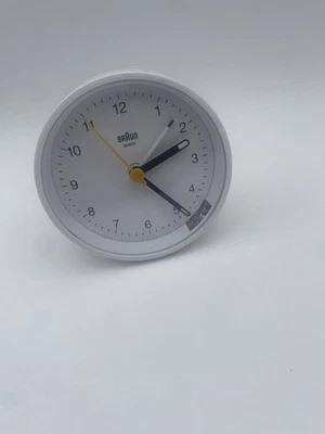 Braun BN White Round Quartz Classic Alarm Clock  - Image 1 of 4