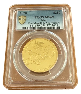 Niue 2020 Gold 1 oz $250 PCGS MS69 Pac-Man 40th Anniversary - Image 1 of 2