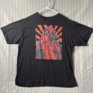 Camiseta Marvel Deadpool Corazón Emoji Negro y Rojo Gráfico Manga Corta Adulto 2XL - Imagen 1 de 10