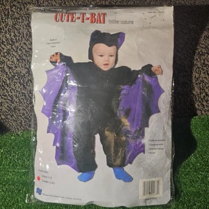 Vintage RG Kostüme Halloween süß-T-Fledermaus Kinder schwarz mit lila Flügeln Kleinkind 2-4 - Bild 1 von 5