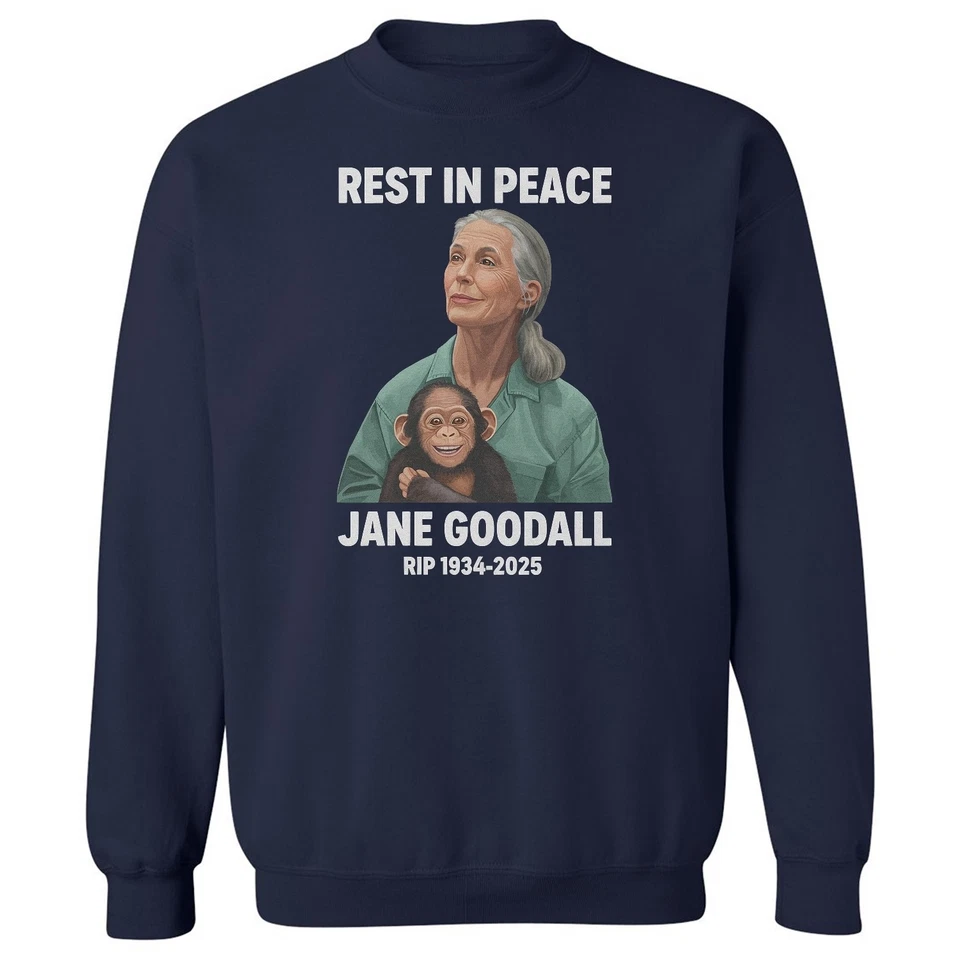 Rest In Peace Jane - Goodall Memorial Tribute Unisex Cuello Redondo Sudadera Foto 1 de 1