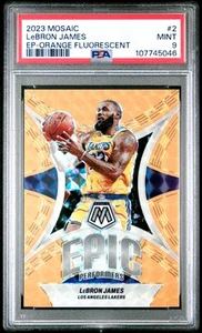 2023 Panini Mosaic Epic Performers #2 Lebron James Ep-Orange Fluorescent PSA 9 - Picture 1 of 2