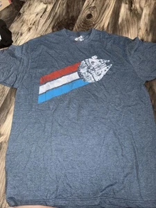 Star Wars Millenium Falcon XL T Shirt Red White And Blue - Picture 1 of 3