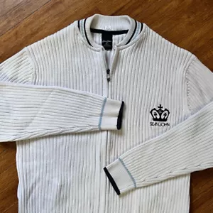 Vintage 90s Sean John Crest Jacket Men XL Full Zip Rib DBl Knit Sweater P Ditty - Bild 1 von 18