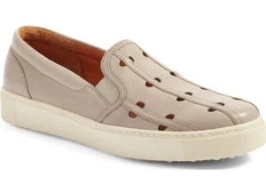 Chie Mihara Zanca Leather Perforated Loafer Shoes Lorain Stone Size uk 4 eu 37 - Picture 1 of 9