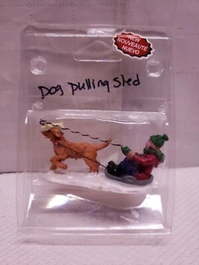 RETRO LEMAX "DOG PULLING SLED" PORCELAIN ACCESSORY - Picture 1 of 11