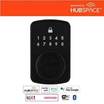 Defiant  Smart Matte Black Electronic Deadbolt w/ Wi-Fi Powered by Hubspace - Image 1 of 4