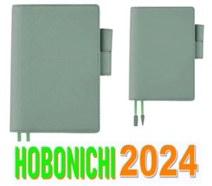 Hobonichi Techo 2024 Leather Water Green A6/A5 English/Japanese JAPAN NEW - Picture 1 of 126