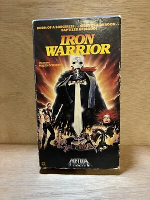 Authentic IRON WARRIOR Movie VHS 1987 Rare MILES O'KEEFFE Tested WORKING Ator - Image 1 of 4