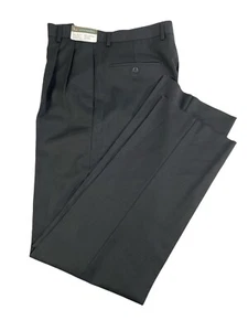 lu strada 'Paul' Black 100% Wool Dress Pants Men's Size 33 x 35 Raw Hem - Picture 1 of 6