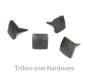 20 Square Head Nails Hand Forged Iron Big Rustic Metal Clavos Door Decor Studs - Picture 1 of 5