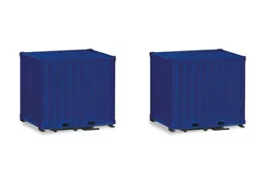 HO 1:87 Herpa # 53594-003 - Unidad Drom de 10' para tractores (2 piezas) - AZUL - Imagen 1 de 1