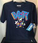 New FORTNITE Boys Blue Disco Party Ball Llama Shirt size XL (14-16) Video Game