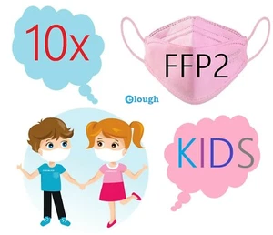 10x Stück - FFP2 Atemschutz Masken Kindermasken Rosa Fischform - Bild 1 von 2