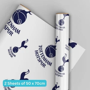 Tottenham FC Papel de Envoltura 2 Hojas y 2 Etiquetas Fútbol Cumpleaños Envoltura de Regalo - Imagen 1 de 4