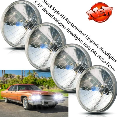 Faros halógenos redondos de 5,75" haz HI/LO 4 piezas para Chevrolet Corvair 1960-1969 Foto 1 de 4