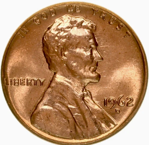 1962-D Lincoln Memorial Cent Choice BU Penny US Coin Free S&H 1962d Cover