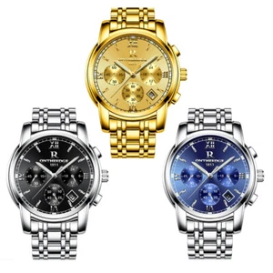 Reloj pulsera clásico de cuarzo para hombre de negocios impermeable correa de acero inoxidable - Imagen 1 de 13