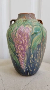 Vintage Roseville Pottery Wisteria Vase Pattern 630-6 Original Label Circa 1933 - Picture 1 of 24