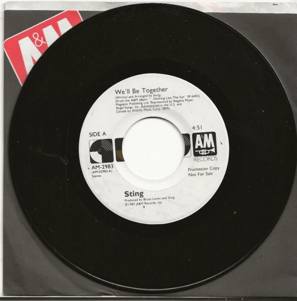 STING WE'LL BE TOGETHER RARE USA PROMO SINGLE, MINT - Image 1 of 1