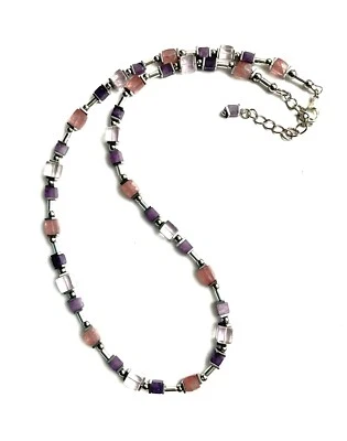 Аметист и клубника кварца куб Coeur стиль ожерелье - Изображение 1 из 4